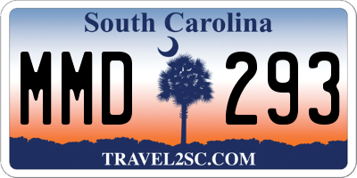 SC license plate MMD293