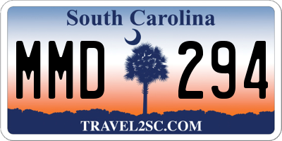 SC license plate MMD294