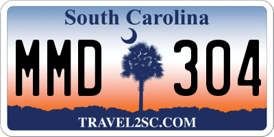 SC license plate MMD304