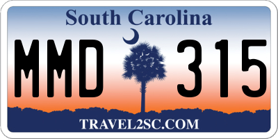 SC license plate MMD315