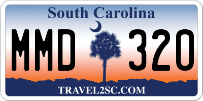 SC license plate MMD320