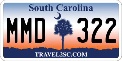SC license plate MMD322