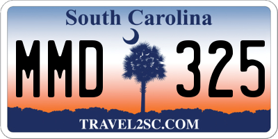 SC license plate MMD325