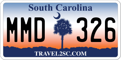 SC license plate MMD326