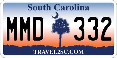 SC license plate MMD332