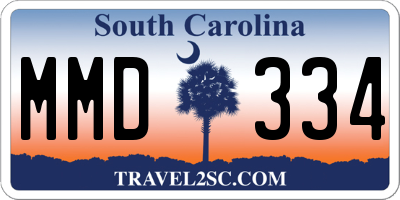 SC license plate MMD334