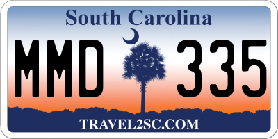 SC license plate MMD335