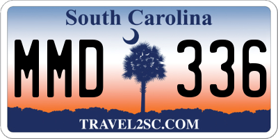 SC license plate MMD336