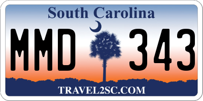 SC license plate MMD343