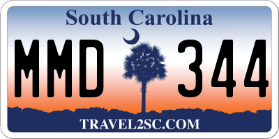 SC license plate MMD344