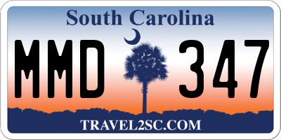 SC license plate MMD347