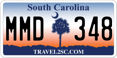 SC license plate MMD348