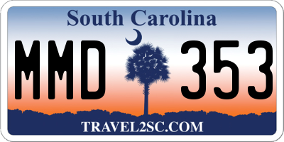 SC license plate MMD353