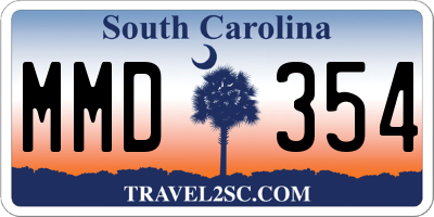 SC license plate MMD354