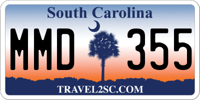 SC license plate MMD355