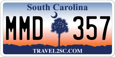 SC license plate MMD357