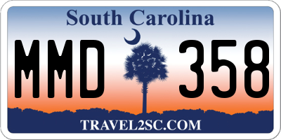 SC license plate MMD358