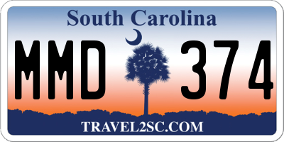 SC license plate MMD374