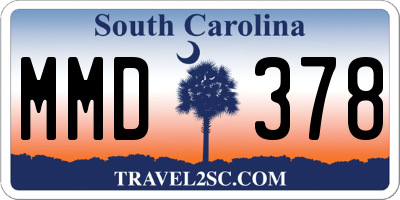 SC license plate MMD378