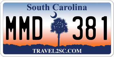 SC license plate MMD381