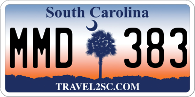 SC license plate MMD383