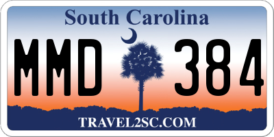 SC license plate MMD384