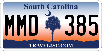 SC license plate MMD385