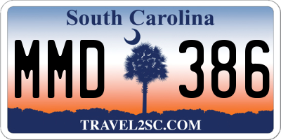 SC license plate MMD386