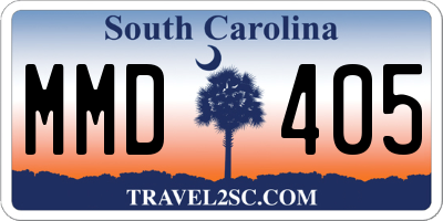 SC license plate MMD405