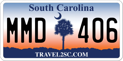 SC license plate MMD406
