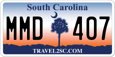 SC license plate MMD407