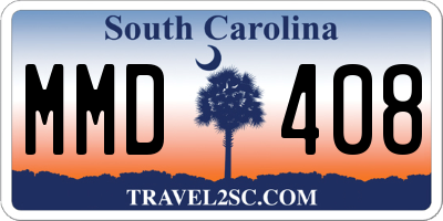 SC license plate MMD408