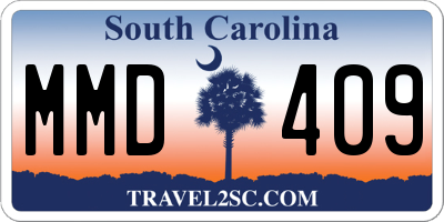 SC license plate MMD409