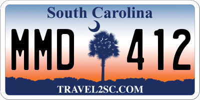 SC license plate MMD412