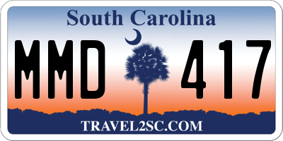SC license plate MMD417