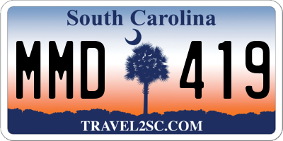 SC license plate MMD419