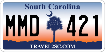 SC license plate MMD421