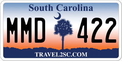 SC license plate MMD422