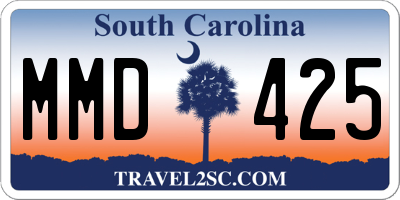 SC license plate MMD425