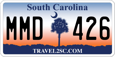SC license plate MMD426