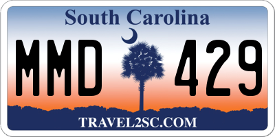 SC license plate MMD429