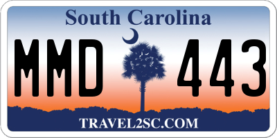 SC license plate MMD443