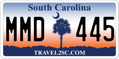 SC license plate MMD445
