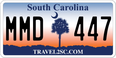 SC license plate MMD447