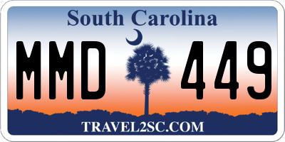 SC license plate MMD449
