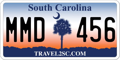 SC license plate MMD456