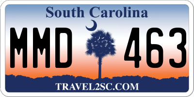 SC license plate MMD463