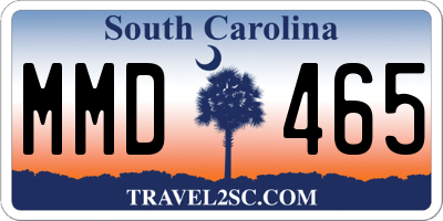 SC license plate MMD465