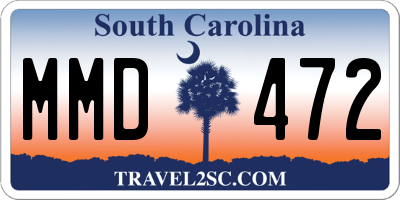 SC license plate MMD472