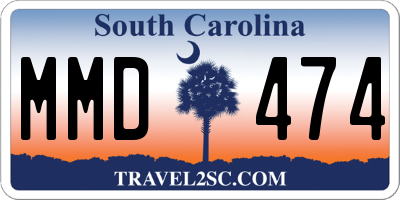 SC license plate MMD474